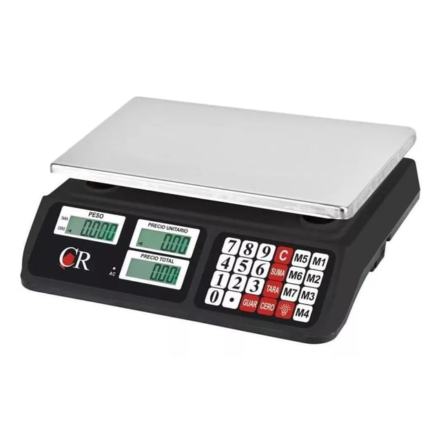 Bascula Comercial Digital 40KG DIV min 2G Modelo CR-40 NOVAL plateado