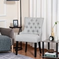 thumbnail image 2 of HOMCOM Button-Tufted Dining Chair, Upholstered Accent Chair (Set of 1), 2 of 9