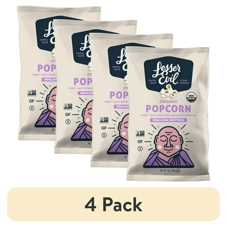 (4 pack) Lesser Evil Himalayan Sweetness Popcorn 6.4 oz - Organic