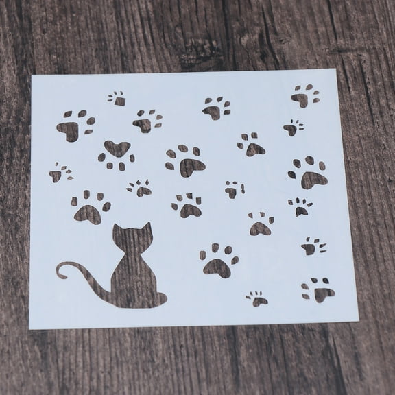 WHAMVOX Cat Pattern Drawing Stencils for Kids DIY Plastic Templates for Graffiti with Crayons or Paint 3 PCs