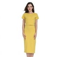 thumbnail image 4 of BLTIBY Womens Maternity Dresses Summer Short Sleeve Round Neck Solid Colour Fashion Loose Casual Breastfeeding Dress Yellow S, 4 of 7