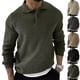 thumbnail image 1 of Otoño Invierno, suéter para hombre, Polos de punto con solapa, Jersey de punto de Color sólido, ropa de calle Social, ropa informal para hombres de negocios, 1 of 5