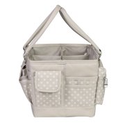 Deluxe Store Tote Craft Organizer, Tan Dot