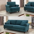 thumbnail image 4 of 37.2" Modern Sofa Couch with Armrests and Rolling Arm, Wood Frame Upholstered Sectional Sofa Loveseat, 4 of 5