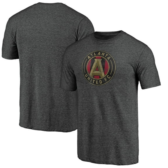 Men's Charcoal Atlanta United FC Distressed Vintage Primary Tri-Blend T-Shirt