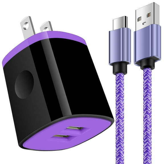 USB Charger Block,HAOANO USB C Charger Block with Android Type C Usb C Charging Cables 3ft 2.1A Dual Port USB Wall Charger Block Plug Phone Charger Type C Charger Block