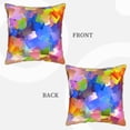 thumbnail image 7 of Velvet Decorative Throw Pillow Covers Set of 2, Soft Square Cushion Cover with Invisible Zipper Geometries Squares Cubes Printing, 18"x18", 7 of 7