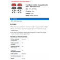 thumbnail image 2 of Front Brake Pad Set - Compatible with 2007 - 2009 Saturn Aura 2008, 2 of 2