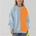 thumbnail image 2 of Hrsba Long Sleeve Kids Tops for winter Fall, Unisex Fall Winter Top Kids Round Neck Shirt Girls Boys Sweatshirt Long Sleeve Color Block Print Fleece Casual Outerwear Pullover Size 2-14 Years, 2 of 5
