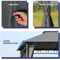 thumbnail image 4 of FDW Outdoor Canopy with 4 Sidewall for Patio Outdoor (10'x13', Grey), 4 of 7