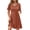 Caramel, variant on Short Sleeve Dresses for Women V Neck Summer Midi Dresses Empire Waist Tunic Casual Dress with Pockets