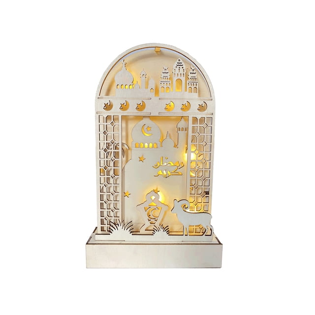 Lámpara Decorativa De Madera De Arte Islámico Decoración Musulmana Luz Led Clásica Interior Ramadán Caligrafía Árabe Regalo Para El Hogar Musulmanes Cateissary HA017920-00