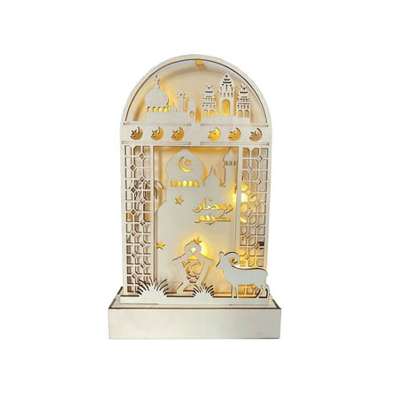 

Islamic Art Wooden Decorative Lamp Muslim Decoration LED Light Classical Indoor Ramadan Arabic Calligraphy Gift for Home Muslims