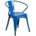 thumbnail image 5 of Flash Furniture Napoleon Commercial Grade 24" Round Blue Metal Indoor-Outdoor Table Set with 2 Arm Chairs, 5 of 5