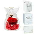 thumbnail image 2 of Gifts for Mom Birthday, Glass Angel With Real Preserved Rose Inside, Valentine's Day/Mother's Day Gift, Red Forever Flowers Gift for Grandma Wife Girlfriend, 2 of 9