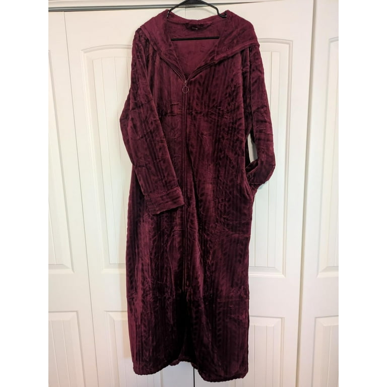 winter dressing gown zip front Dressing Gown Zip-Up Comfy Zip Up Bathrobe Maternity Bathrobe Hooded   Artfasion