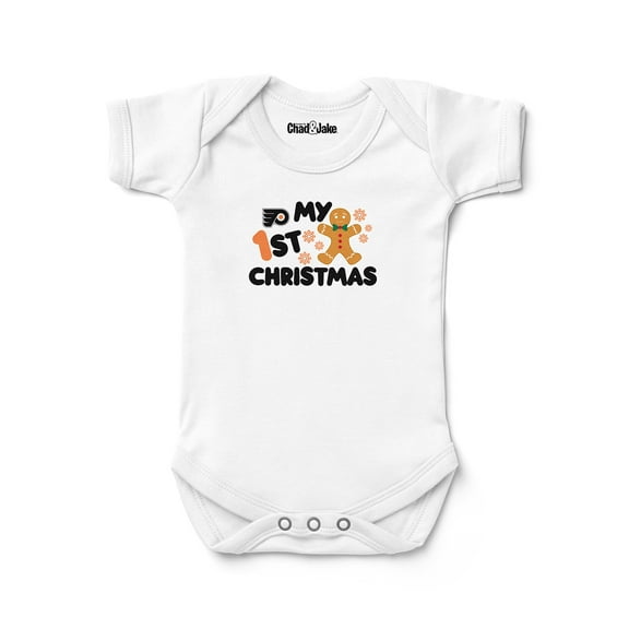 Newborn & Infant Chad & Jake  White Philadelphia Flyers Gingerbread Christmas Bodysuit