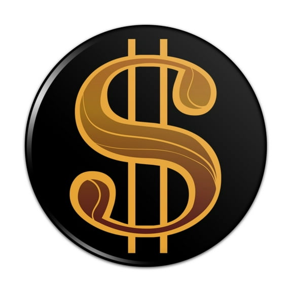 Dollar Sign Symbol Pinback Button Pin