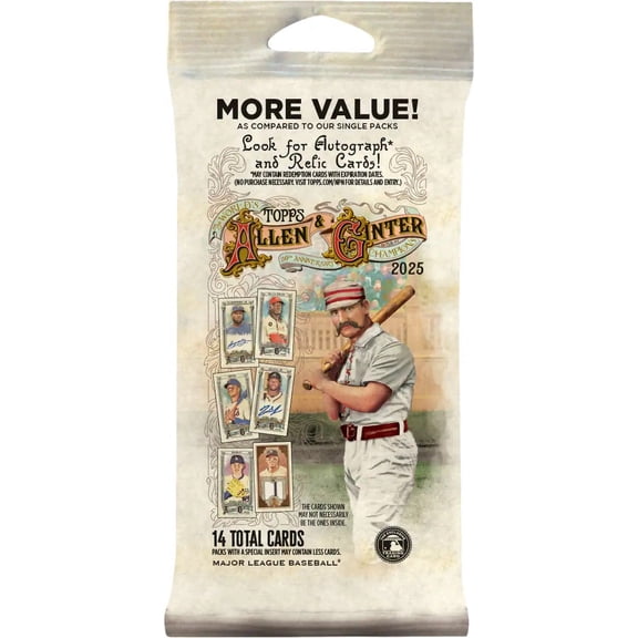 2025 Topps Allen & Ginter Baseball Trading Cards Jumbo Value Pack | 14 Cards