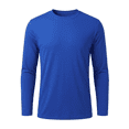 thumbnail image 5 of GOLDENROW Long Sleeve Crewneck T-Shirt, Men's Pure Dry Fit Poly Shirt, Royal, 2XL, 5 of 5