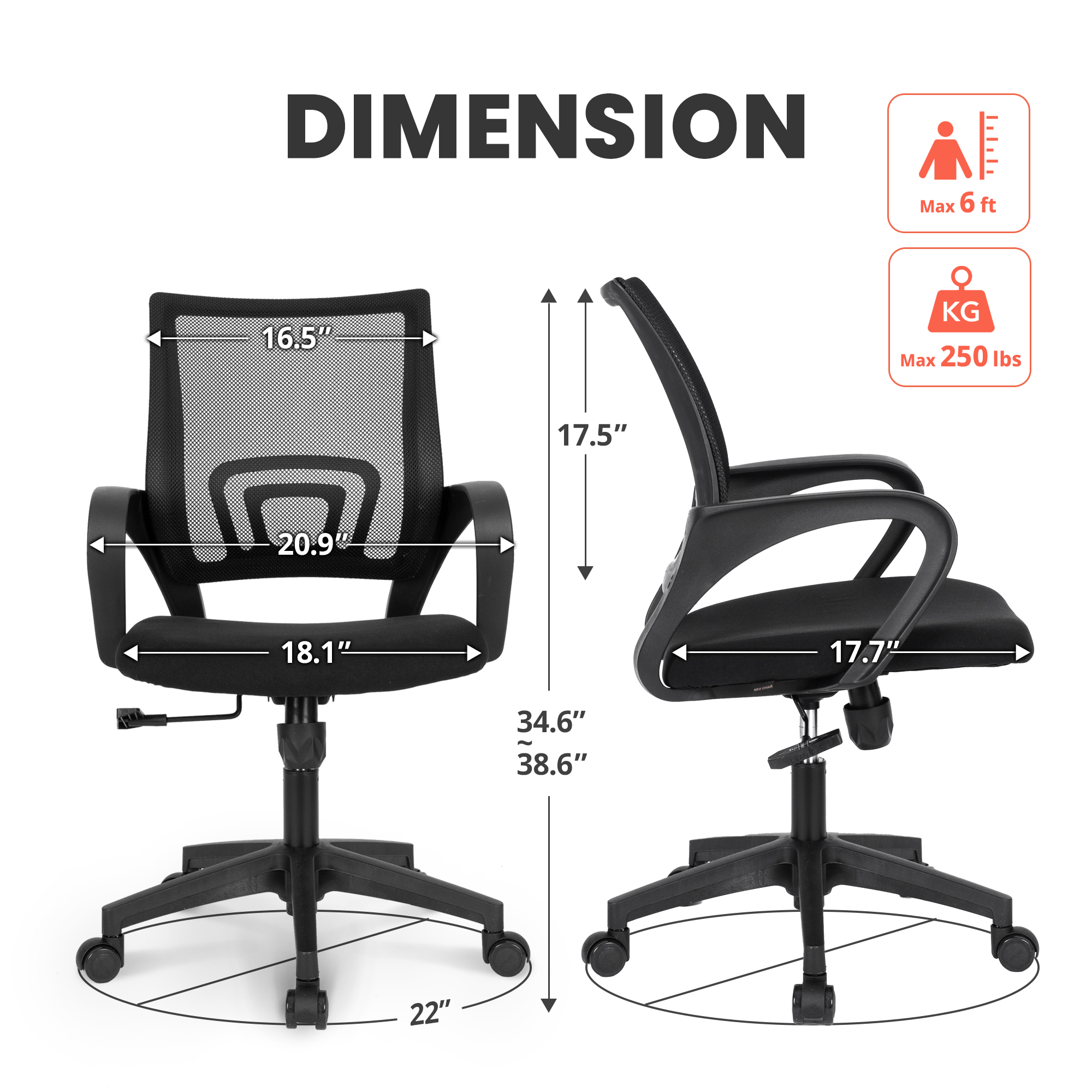 neo chair office chair ergonomic desk chair mesh computer chair