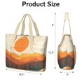 thumbnail image 3 of Tote Bag for Women - Mountain Landscape Shoulder Bag - Large Utility Work Duffle Bag with Zipper Handbag for Travel, Work, Sprots, 3 of 5