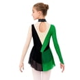 thumbnail image 2 of TSSOE Figure Ice Skating Dress for Girls Long Sleeve Skirted Leotard Sparkly Ballet Dance Dress for Performance Dark Green 14, 2 of 5