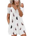 thumbnail image 4 of Fankiway Robe Courte Décontractée à Fermeture Éclair pour Femmes, Col en V, Sans Bretelles, Aguichant, 4 of 6