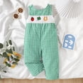 thumbnail image 2 of Spring Autumn Girls Cute Wind Four Leaf Embroidery Play With Plaid Sleeveless Romper Suit Clothes, 2 of 8