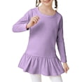 thumbnail image 2 of EnJoCho Kids Girls Tennis Athletic Dress Long Sleeve Crewneck, Plain Pleated Warm Soft Fall Winter Dresses for Sports Casual Activities, 2 of 6