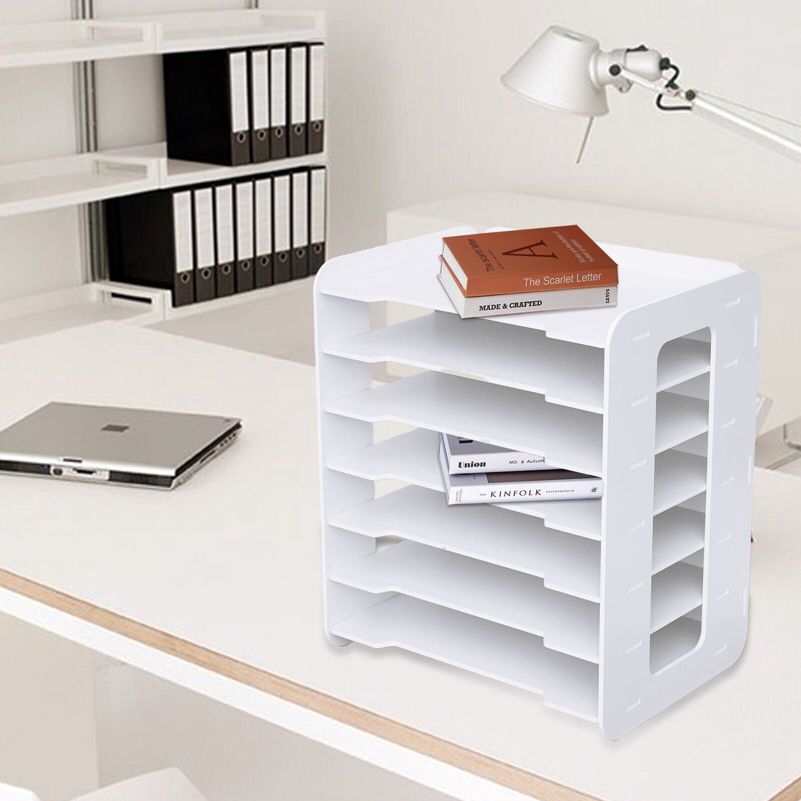 PEAKORA7 Tier Tray Paper Sorter Holder Organizers Horizontal Seven Layer File Organizer