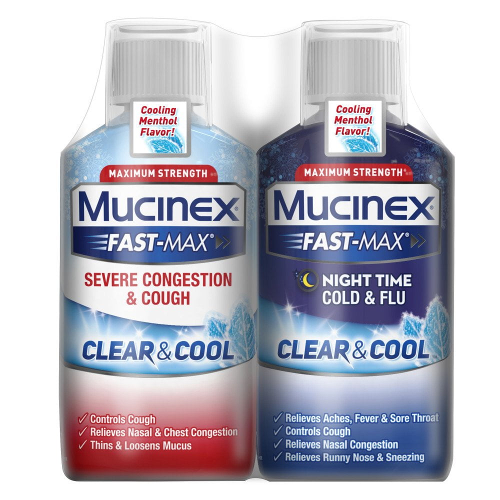 Mucinex FastMax Severe Congestion & Cough Clear & Cool Liquid and