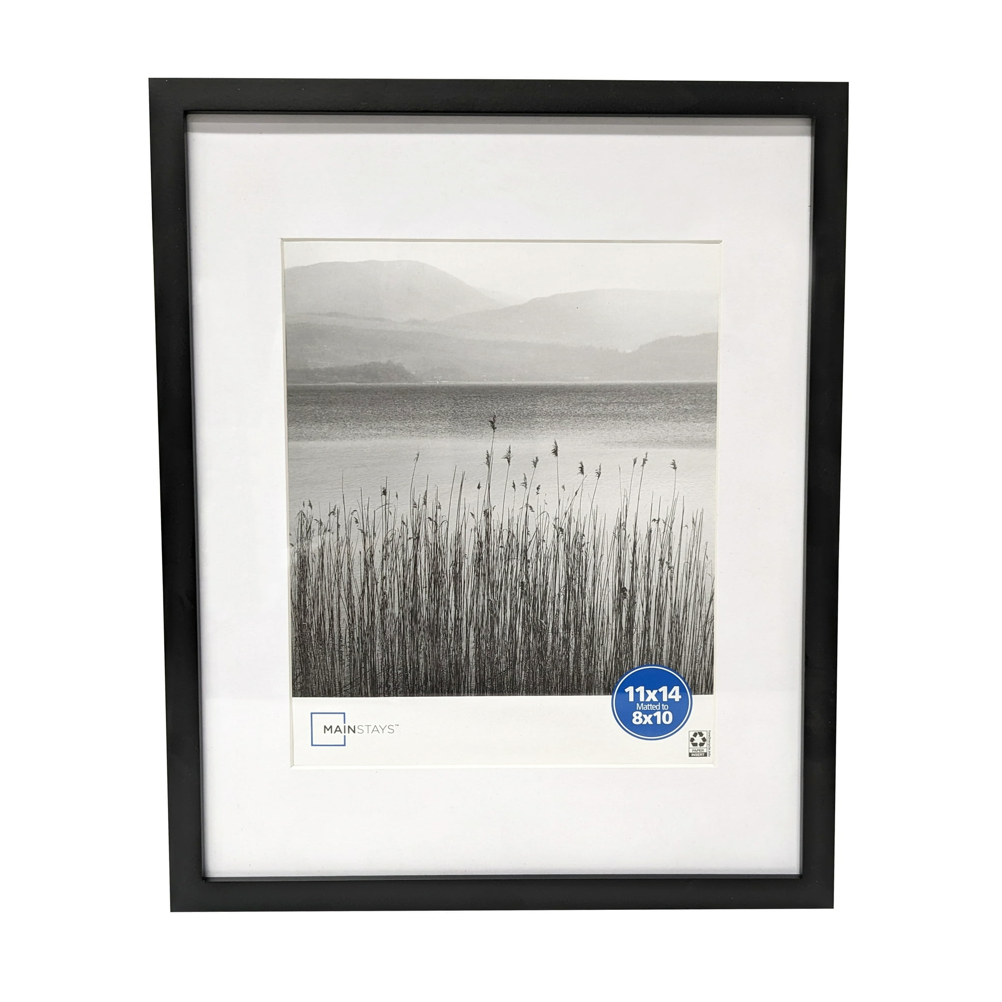 Mainstays 11 x 14 Black Gallery Picture Frame, Matted to 8 x 10