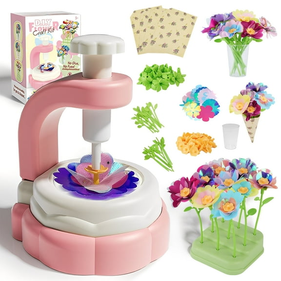 PayUSD Flower Bouquet Craft Kit DIY Arts and Crafts Toys for Kids Girls Ages 4-12 Educational Flower Making Activity Toy Set for Toddler and Christmas Birthday Gift