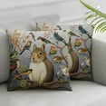 thumbnail image 2 of COMIO  Black Brown Animal Lover Bird Squirrel Butterfly Dragonfly Lumbar Pillowcase Throw Pillow Cover Cushion Case Rectangular 2pc, 2 of 6
