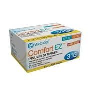 Clever Choice Comfort EZ Insulin Syringes 31G U-100 1/2 cc 5/16 - 100/bx