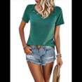 thumbnail image 3 of Tops con Escote en V y para Mujer, Camisetas de Verano, Camisetas Informales Lisas de Corta, Camisetas S, 3 of 10