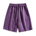 thumbnail image 2 of DDAPJ pyju Big and Tall Workout Shorts for Men Elastic Waist Drawstring Casual Athletic Shorts Basic Solid Comfy Summer Shorts Lightweight Basketball Running Short Pants with Pockets Purple L, 2 of 4