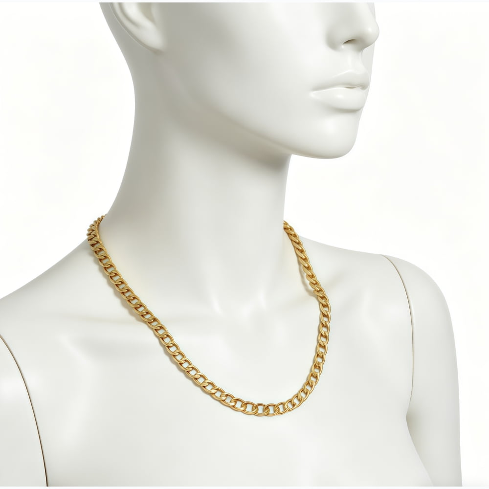 10k Real Solid Yellow Gold Polished Cuban Curb Link 8mm Chain Necklace (24") Italian Jewelry for Men & Women