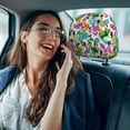 thumbnail image 6 of Uemuo Watercolor Flowers Printed 2 PCS Car All-Inclusive Headrest Cover, Headrest Protector, Soft Elastic Breathable Seat Headrest Anti-Dirty Cover Headrest Cover Protector, 6 of 6