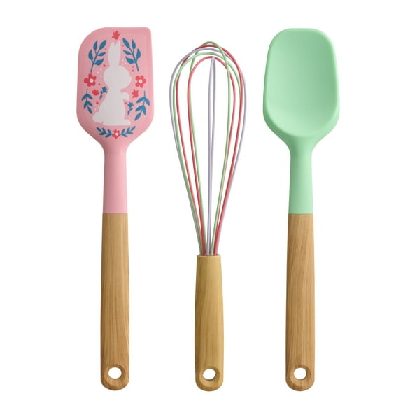 Way To Celebrate 3-Piece Baking Tool Set, Green, Pink and Purple