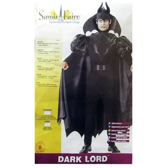 Rubie's Savoir Faire Mens Dark Lord Halloween Costume, Black, Large