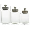 thumbnail image 3 of DecMode 9", 10", 12"H Glass Decorative Jar, Clear, 3 - Pieces, 3 of 7