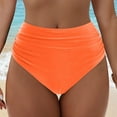 thumbnail image 2 of Xudanell Women High Rise Sexy Bikini Bottoms - Moderate Coverage Bathing Suit Bottoms High Waisted Swimsuit Brief (Orange,XXL), 2 of 9