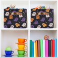 thumbnail image 6 of Yayeee Canvas Storage Basket with Handles for Shelves Fabric Bins Closet Organizer, Orange Halloween Ghosts, 6 of 8