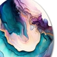 thumbnail image 3 of Designart "Abstract Geode Blue and Purple I" Abstract Marble Round Metal Art, 3 of 5