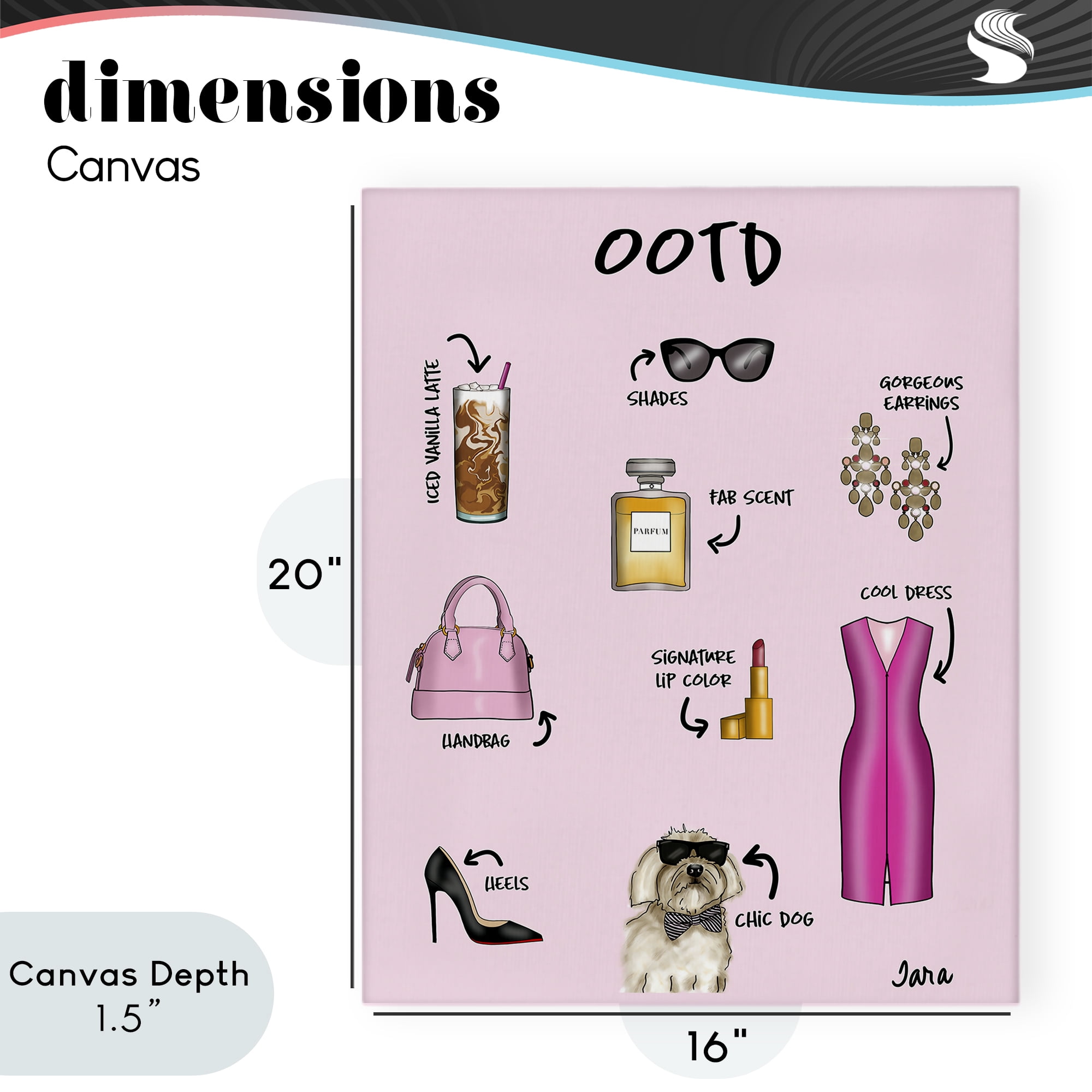 Stupell Industries Feminine Glam Outfit of the Day Canvas Wall Art, design by Tara Boone