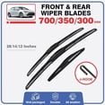 thumbnail image 2 of RHD Front Rear Windshield Wiper Blades ， For Toyota ， For Corolla E210 Hatchback 2018-2023 Hybrid, 2 of 4
