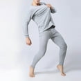 thumbnail image 4 of TFEOQRY Thermal Underwear Sets for Men Casual Solid Long Sleeves High Elasticity Keep Warml Underwear Tops and Pants Suit Gray, 4 of 6