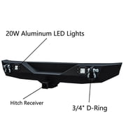 Vijay Compatible with 2018-2019-2020-2021-2022-2023-2024-2025-2026 Jeep Wrangler JL Front and Rear Bumper Textured Black Steel with Lights and D-rings